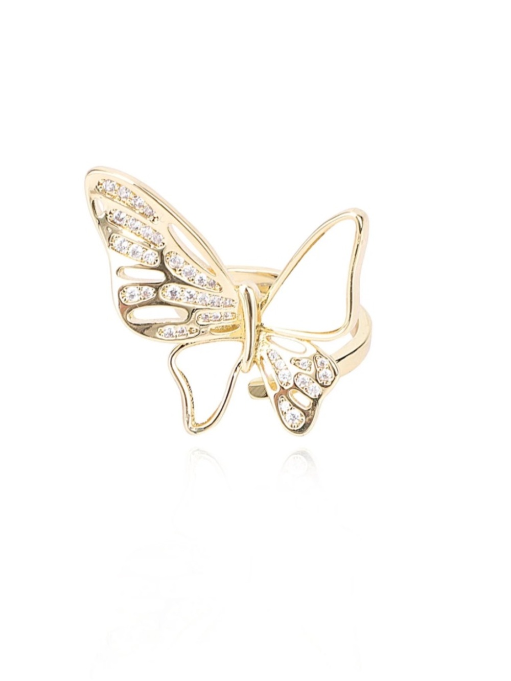 18k gold plated butterfly ring